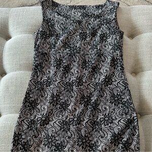 Chic Black and White Flower Dress